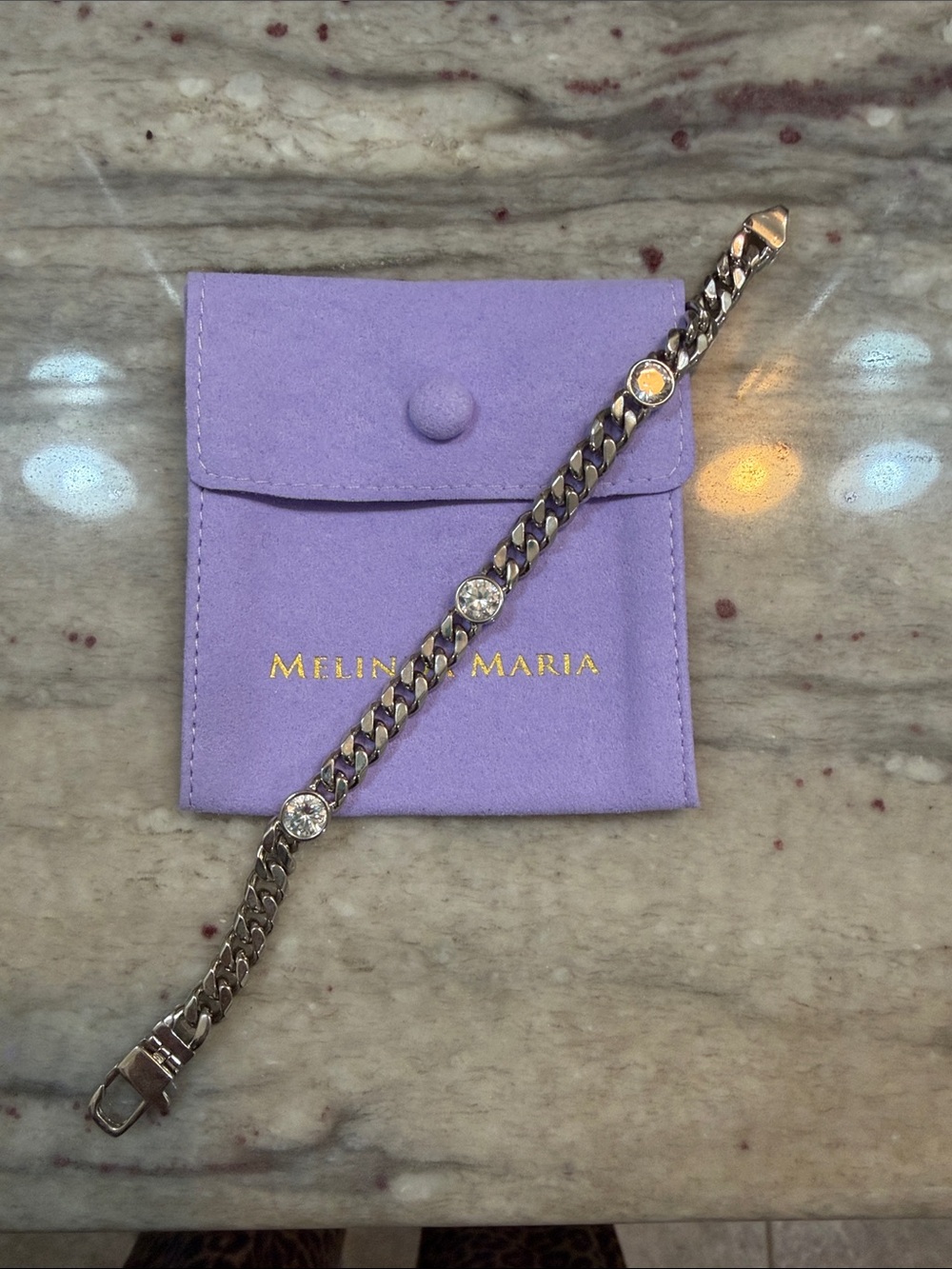 Like new Melinda Maria Silver Bracelet 7.5 inch - Picture 2 of 5